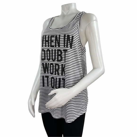 💪"When In Doubt Work It Out" Striped Racerback Tank💪 - Picture 2 of 6